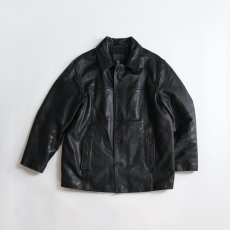 画像1: 90's J.CREW LEATHER WOOL LINING CAR COAT (1)