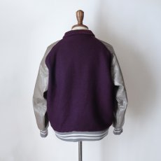 画像16: 80's Fab-Knit WOOL MELTON FAKE LEATHER SLEEVE VARSITY JACKET "MADE IN USA" (16)