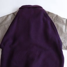 画像6: 80's Fab-Knit WOOL MELTON FAKE LEATHER SLEEVE VARSITY JACKET "MADE IN USA" (6)