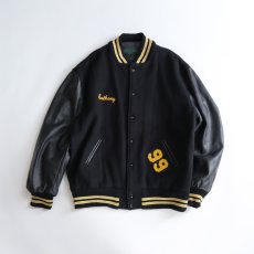 画像1: 〜90's ATHLETES CORNER WOOL MELTON BACK LETTERED LEATHER SLEEVE VARSITY JACKET "MADE IN USA" (1)