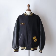 画像16: 〜90's ATHLETES CORNER WOOL MELTON BACK LETTERED LEATHER SLEEVE VARSITY JACKET "MADE IN USA" (16)