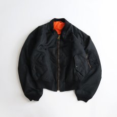 画像1: 80's SCHOTT BROS. INC. BLACK MA-1 style REVERSIBLE ZIP FLIGHT JACKET "MADE IN USA" (1)