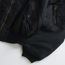 画像4: 80's SCHOTT BROS. INC. BLACK MA-1 style REVERSIBLE ZIP FLIGHT JACKET "MADE IN USA" (4)