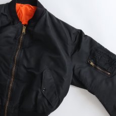 画像3: 80's SCHOTT BROS. INC. BLACK MA-1 style REVERSIBLE ZIP FLIGHT JACKET "MADE IN USA" (3)