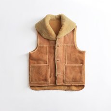 画像1: 70's DIRTY WILL'S SHEEPSKIN SHAWL COLLAR VEST (1)