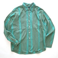 画像1: 〜70's SIR WILLIAM COTTON STRIPE OPEN COLLAR SHIRT (1)