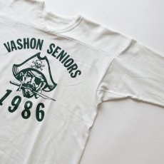 画像4: 80's RUSSELL W-PRINT CROPPED SLEEVE V NECK FOOTBALL TEE "VASHON SENIORS 1986" (4)