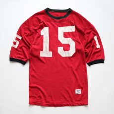 画像2: 60's Champion RAYON W-PRINT HALF SLEEVE FOOTBALL TEE "15" (2)