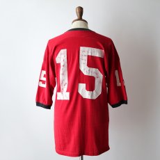 画像15: 60's Champion RAYON W-PRINT HALF SLEEVE FOOTBALL TEE "15" (15)