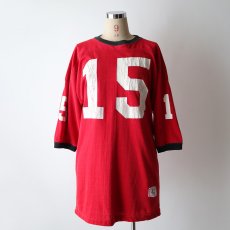 画像16: 60's Champion RAYON W-PRINT HALF SLEEVE FOOTBALL TEE "15" (16)