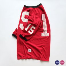 画像1: 60's Champion RAYON W-PRINT HALF SLEEVE FOOTBALL TEE "15" (1)