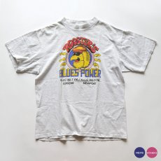 画像1: 〜90's ONEITA COTTON PRINT S/S TEE "ROOSTER'S BLUES POWER" "MADE IN USA" (1)