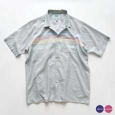 画像1: 〜80's SEA ISLE by ARROW PANEL BORDER S/S LOOP COLLAR BOX SHIRT (1)