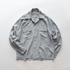 画像2: 〜50's Hampton RAYON BACK EMBROIDERED LOOP COLLAR BOX SHIRT "SILVER PHEASANT" (2)