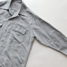 画像4: 〜50's Hampton RAYON BACK EMBROIDERED LOOP COLLAR BOX SHIRT "SILVER PHEASANT" (4)