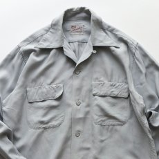 画像3: 〜50's Hampton RAYON BACK EMBROIDERED LOOP COLLAR BOX SHIRT "SILVER PHEASANT" (3)