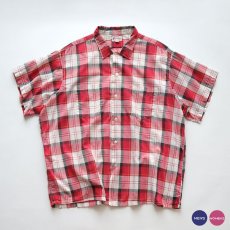 画像1: 60's Squire Casuals by Elbeco COTTON CHECK S/S OPEN COLLAR BOX SHIRT (1)