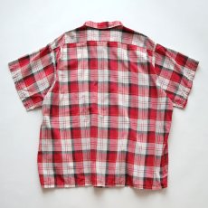 画像2: 60's Squire Casuals by Elbeco COTTON CHECK S/S OPEN COLLAR BOX SHIRT (2)