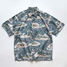 画像1: 〜90's PHIL EDWARDS by REYN SPOONER COTTON ALL OVER PATTERN S/S HAWAIIAN BOX SHIRT (1)