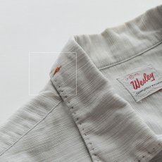 画像12: 50's Wesley COTTON WOVEN BORDER S/S LOOP COLLAR BOX SHIRT (12)