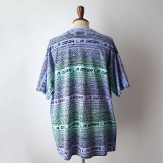 画像12: 〜90's L.A. GEAR COTTON ALL OVER BORDER PATTERN PRINT S/S TEE "MADE IN USA" (12)