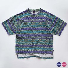 画像1: 〜90's QUIKSILVER COTTON ALL OVER BORDER PATTERN PRINT S/S TEE "MADE IN USA" (1)