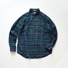 画像1: 〜90's VAN HEUSEN COTTON CHECK FLANNEL B/D SHIRT (1)