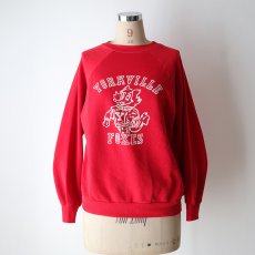 画像8: 80's sportswear PRINT CREW NECK SWEAT "YORKVILLE FOXEES" "MADE IN USA" (8)