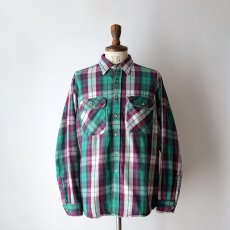 画像12: 90's FIELD & STREAM COTTON CHECK HEAVY FLANNEL SHIRT (12)