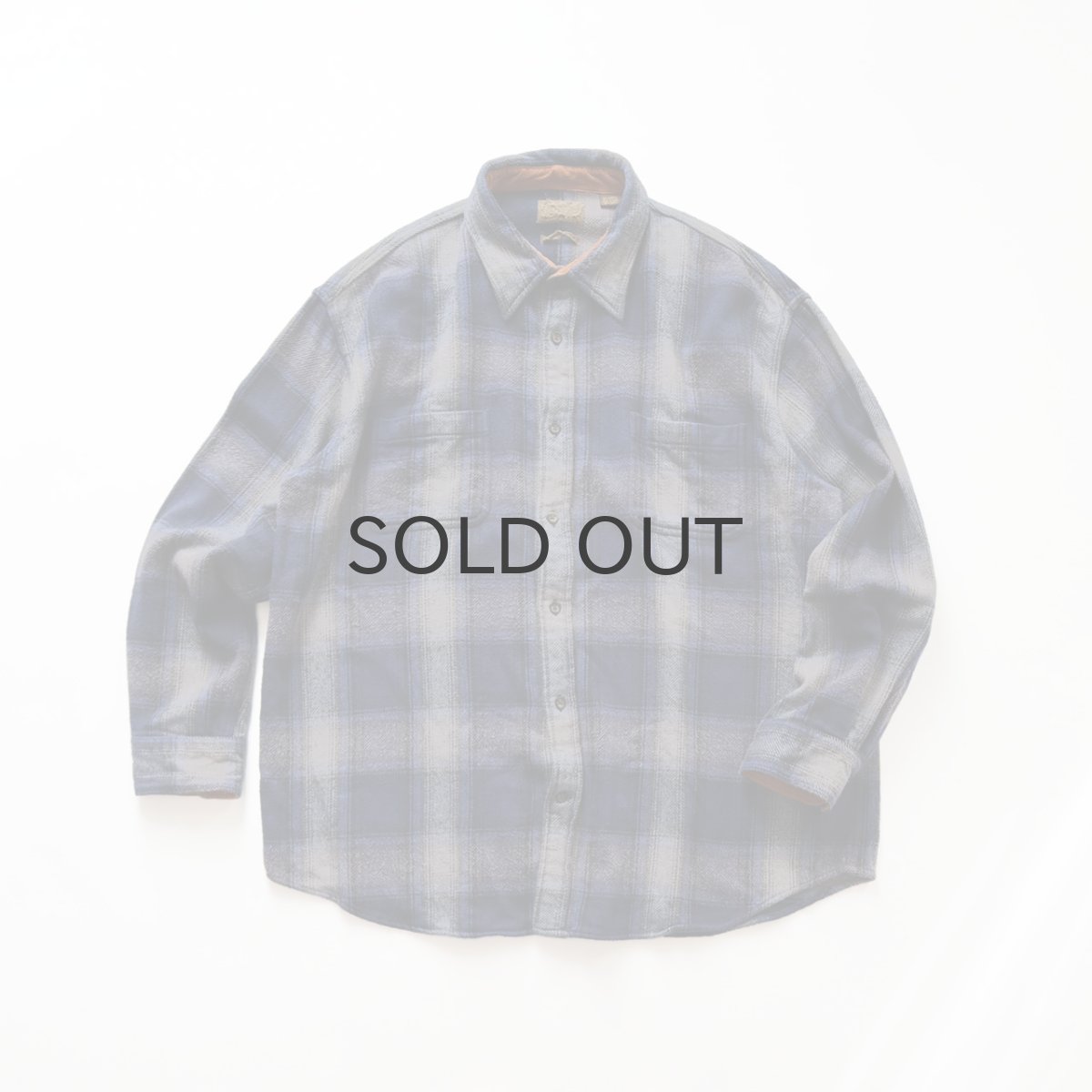 画像1: 〜00's ST. JOHN'S BAY COTTON OMBRE CHECK HEAVY FLANNEL SHIRT (1)