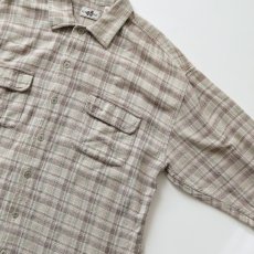 画像3: 〜90's PROTON COTTON CHECK HEAVY FLANNEL OPEN COLLAR BOX SHIRT (3)