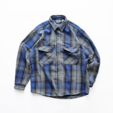 画像1: 90's FIVE BROTHER COTTON CHECK HEAVY FLANNEL SHIRT (1)