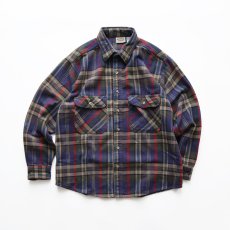 画像1: 90's FIVE BROTHER COTTON CHECK HEAVY FLANNEL SHIRT (1)