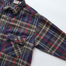 画像3: 90's FIVE BROTHER COTTON CHECK HEAVY FLANNEL SHIRT (3)