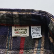 画像6: 90's FIVE BROTHER COTTON CHECK HEAVY FLANNEL SHIRT (6)