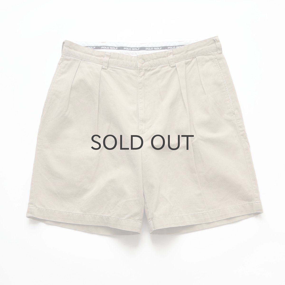 画像1: 90's POLO GOLF COTTON TWILL TUCK SHORTS 【W35 程度】 (1)