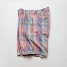 画像2: 〜90's Polo by Ralph Lauren COTTON MADRAS CHECK TUCK SHORTS "MADE IN USA" 【W36 程度】 (2)