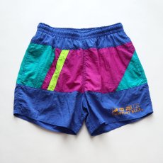 画像2: 〜90's NEWPORT BLUE NYLON MULTI COLOR SWIM SHORTS (2)