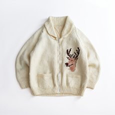 画像1: 〜80's UNKNOWN BRAND WOOL HAND KNIT COWICHAN ZIP CARDIGAN (1)