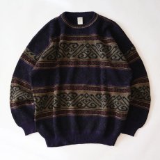 画像2: UNKNWON BRAND WOOL JACQUARD KNIT SWEATER "MADE IN ITALY" (2)