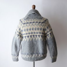 画像11: OLD UNKNOWN BRAND WOOL HAND KNIT COWICHAN ZIP CARDIGAN (11)