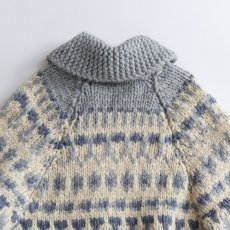 画像6: OLD UNKNOWN BRAND WOOL HAND KNIT COWICHAN ZIP CARDIGAN (6)