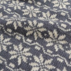 画像6: OLD UNKNOWN BRAND WOOL SNOWFLAKE PATTERN HAND KNIT BOAT NECK NORDIC SWEATER (6)