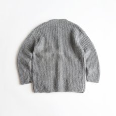 画像2: UNKNOWN BRAND MOHAIR HAND KNIT CREW NECK CARDIGAN (2)