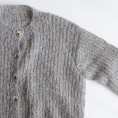 画像3: UNKNOWN BRAND MOHAIR HAND KNIT CREW NECK CARDIGAN (3)