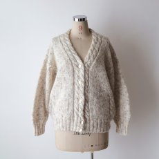 画像9: UNKNOWN BRAND WOOL MOHAIR HAND KNIT V NECK CARDIGAN (9)