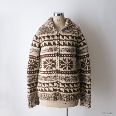 画像15: 〜80's UNKNOWN BRAND WOOL HAND KNIT COWICHAN ZIP CARDIGAN (15)