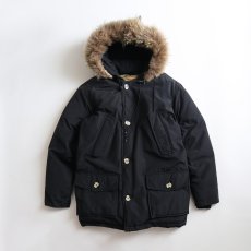 画像1: WILKER BLACK COTTON NYLON FUR HOODED ARCTIC PARKA style DOWN JACKET (1)