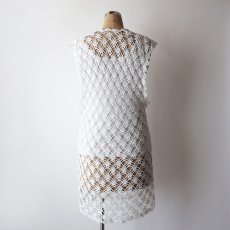 画像10: OLD HANDMADE CROCHET LACE N/S TOP (10)