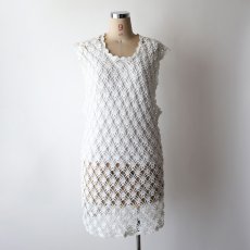 画像8: OLD HANDMADE CROCHET LACE N/S TOP (8)